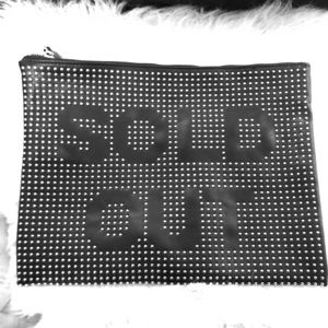 Zara “Sold Out” black studded pouch/ clutch